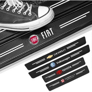 4pçs Adesivo Listra De Proteção De Fibra De Carbono/Resistente A Arranhões Para Soleira De Porta/Carro em Oferta na Shopee