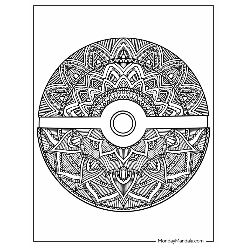 50 Desenhos Para Pintar E Colorir Mandala Pokemon em Folha A4 ( Folhas Soltas )