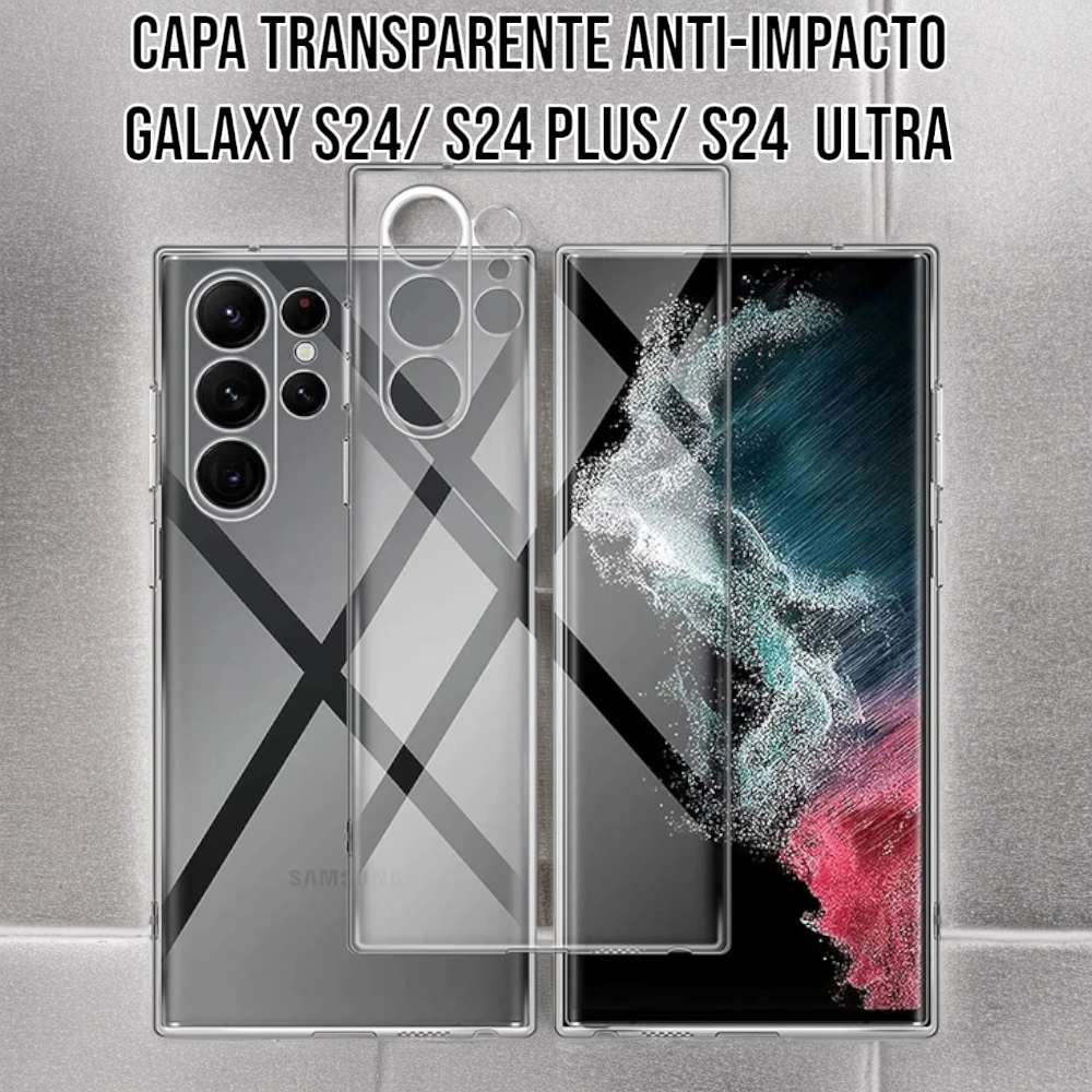 Capa Silicone Transparente Anti-Impacto Galaxy S24/ S24 Plus/ S24 Ultra