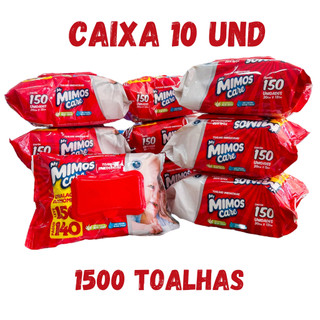 Kit 1500 Toalha umedecido Lenço umedecido My Mimos Care (10 Pacotes 150 cada)