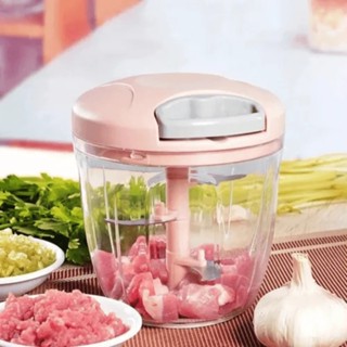 Processador De Alimentos Manual 900ML Com 5 Lâminas Triturador Colorido Fatie E Triture Co...