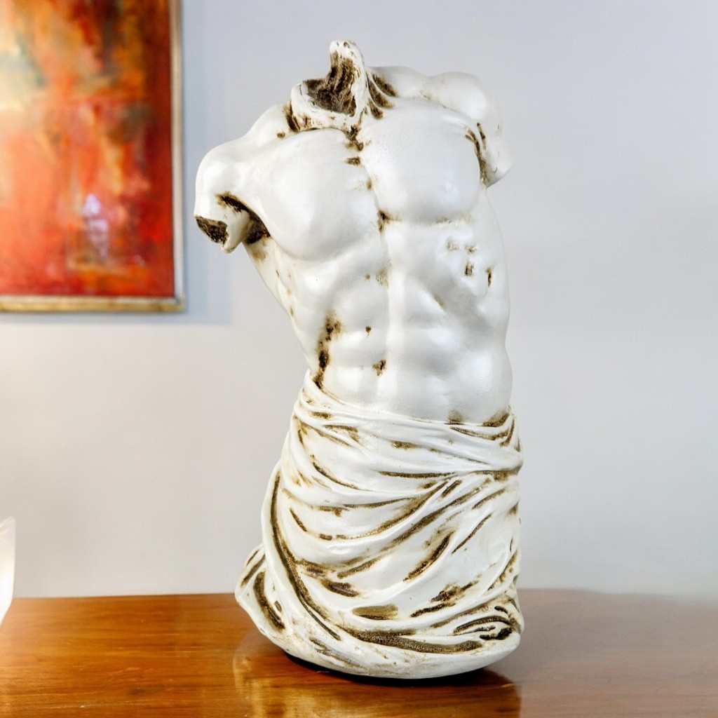 Estatueta Escultura Busto Grego David Michelangelo Luxo 30 Cm
