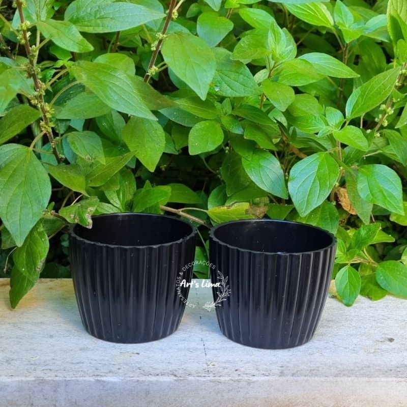 kit 2 mini vasos de plástico reforçado cachepo moranga decorativo redondo texturado para cactos,suculentas ,plantas menores, enfeites e lembrancinhas  tam:5,5x6,5