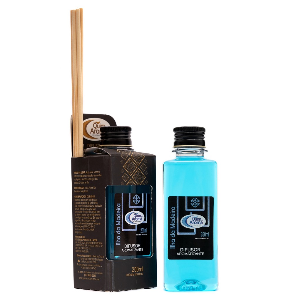 Difusor De Ambiente C/ Vareta Ilha Da Madeira 250ml Quim Aroma