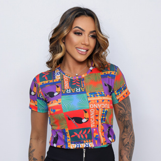Blusa Tshirt Feminina - Brasileira Colorida em Oferta na Shopee