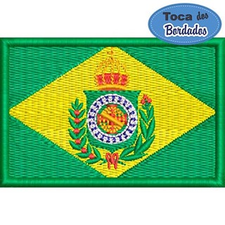 Patch Bordado Bandeira Brasil Imperial 5x7cm Cód.BDP261 - Império Brasileiro