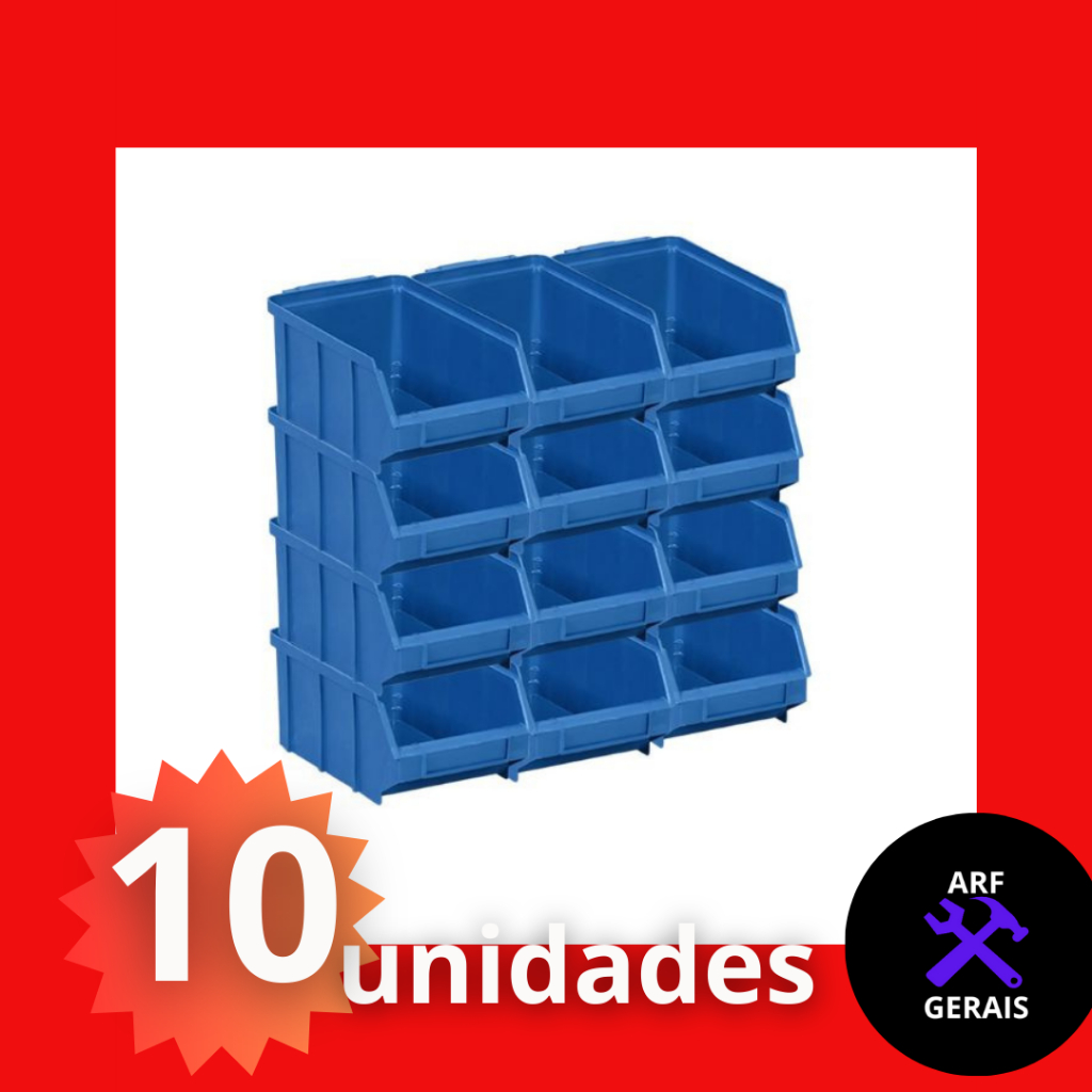 KIT 10 GAVETEIRO AZUL N°3 PARA ESTANTE BLUE