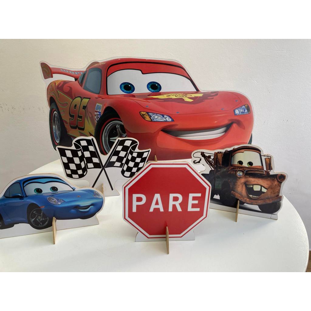 Displays decoração festa kit CARROS MACQUEEN