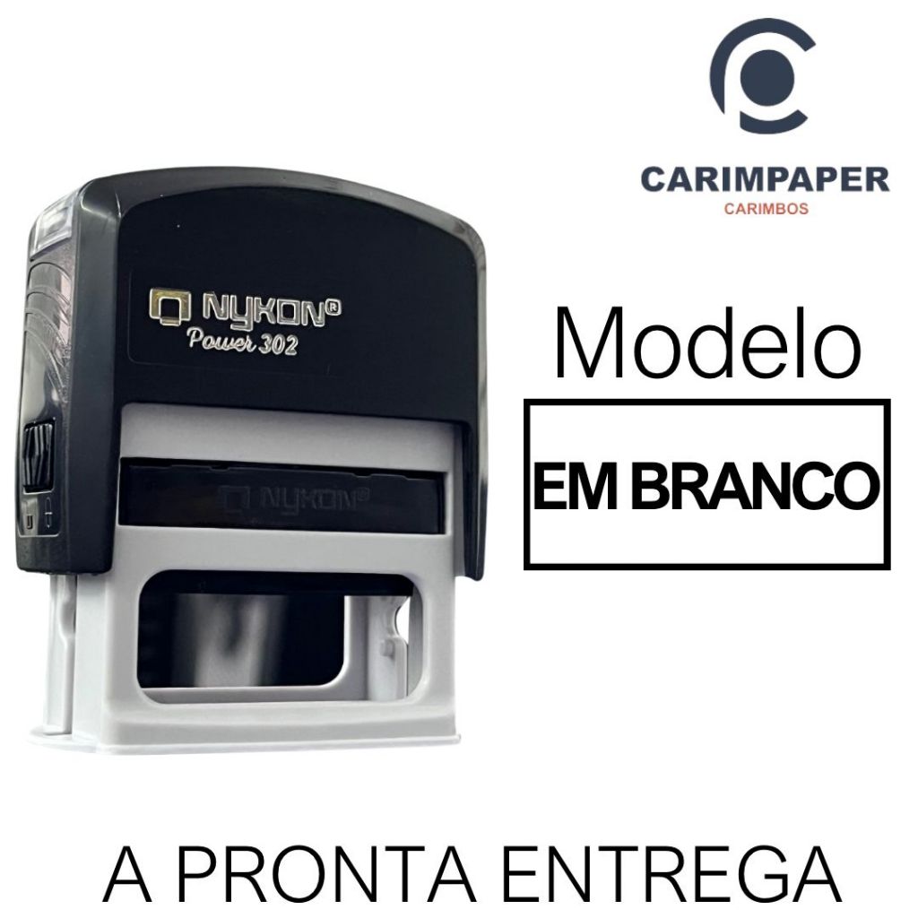CARIMBO AUTOMÁTICO - ESCRITA EM BRANCO -  Medida: 38x14cm em Oferta na Shopee
