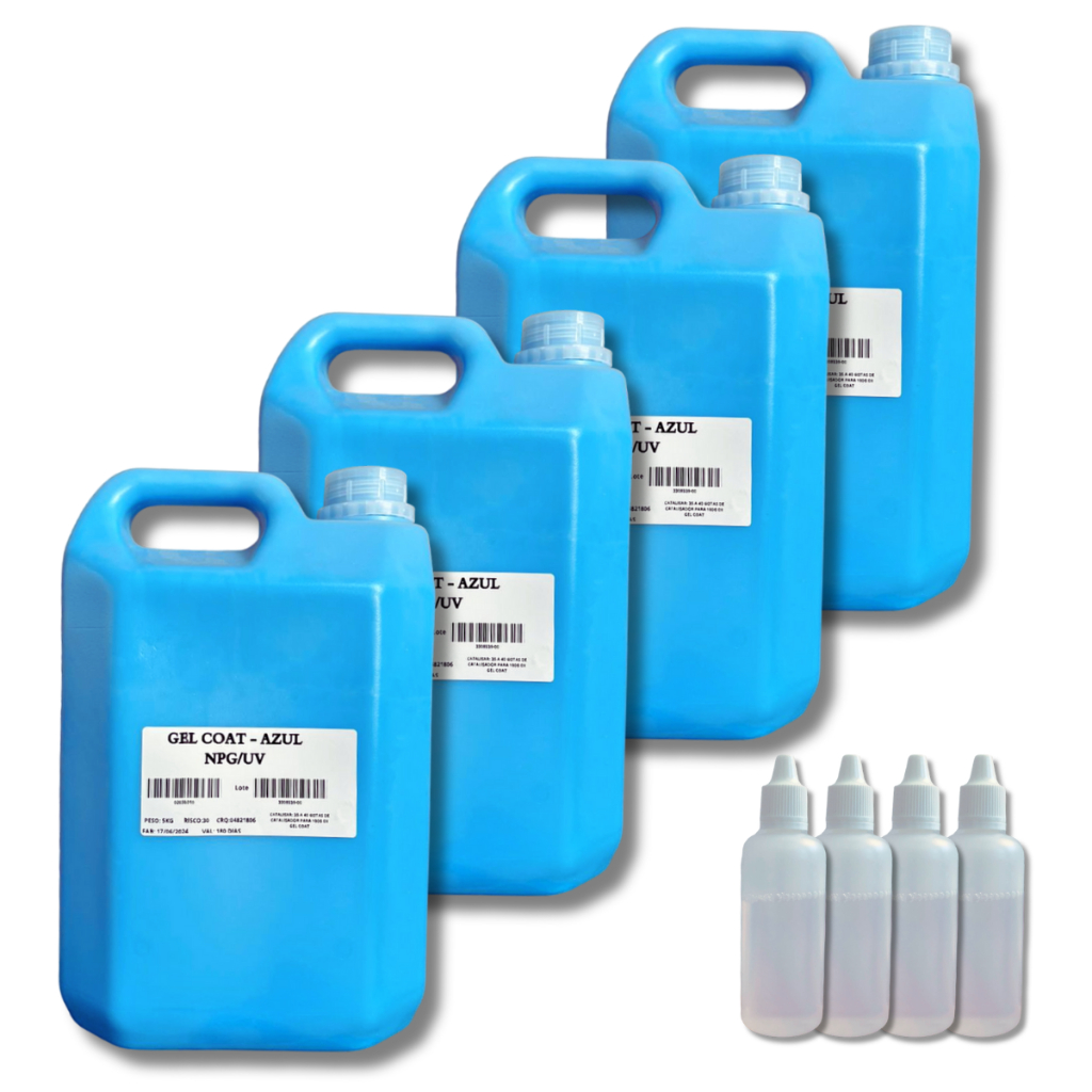 Gelcoat Uv Azul Piscina - 20kg + Catalizador De 400g