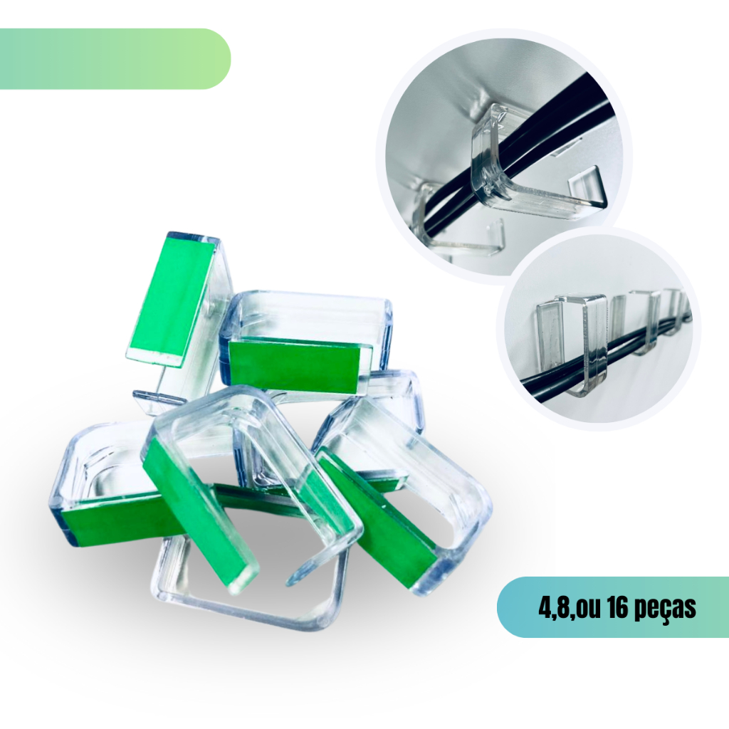 Kit Organizador De Cabos e fios para esconder fios de Mesa  setup gamer fixa fácil sem pregos em Oferta na Shopee