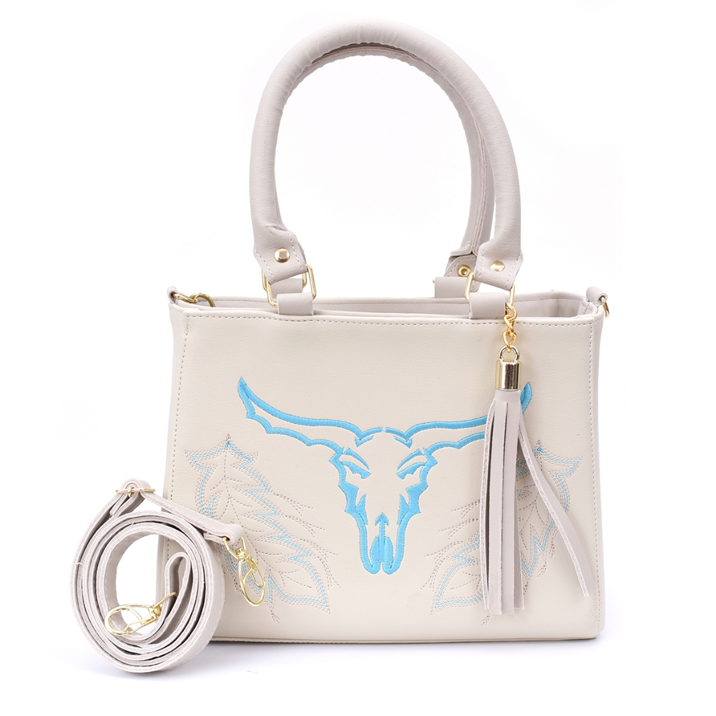 Bolsa Feminina Lorena Alça Transversal Removível Bordada Country