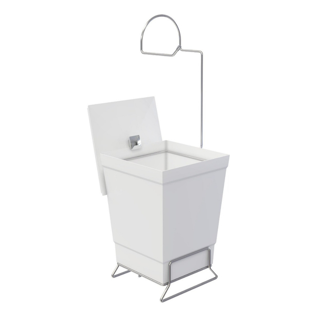 Lixeira Banheiro Com Suporte Para Papel Higiênico Linha Premium Stolf  Cesto Lixo 6,5l