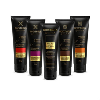 Máscara Condicionante Colorante Bio Extratus Preta/Vermelha/Cobre/Castanho/Marsala - 250g em Oferta na Shopee