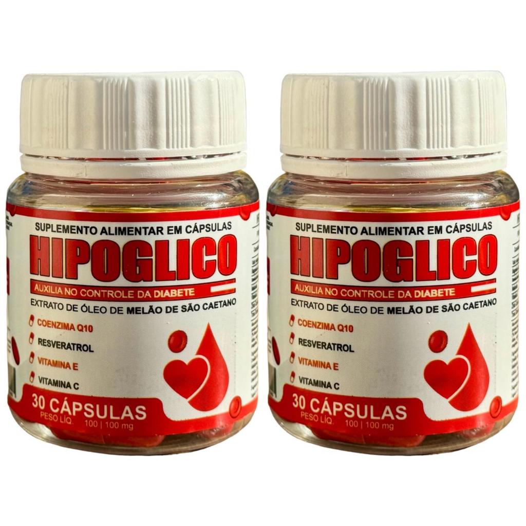 Cápsulas HIPOGLICO com Extrato de Melão e Vitamina C - 30 caps de 100mg (cada)