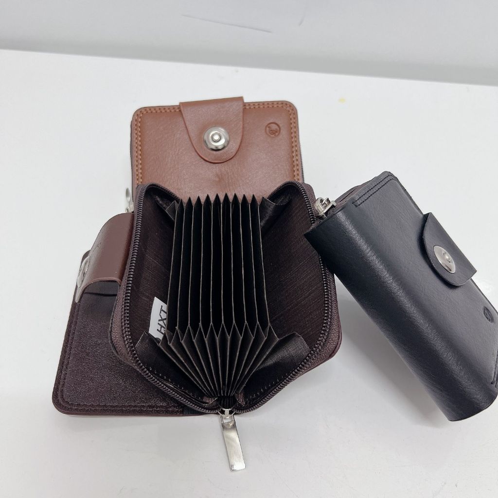 Porta Cartão Masculino Couro Sintético Com Zíper Porta Cartões 7341