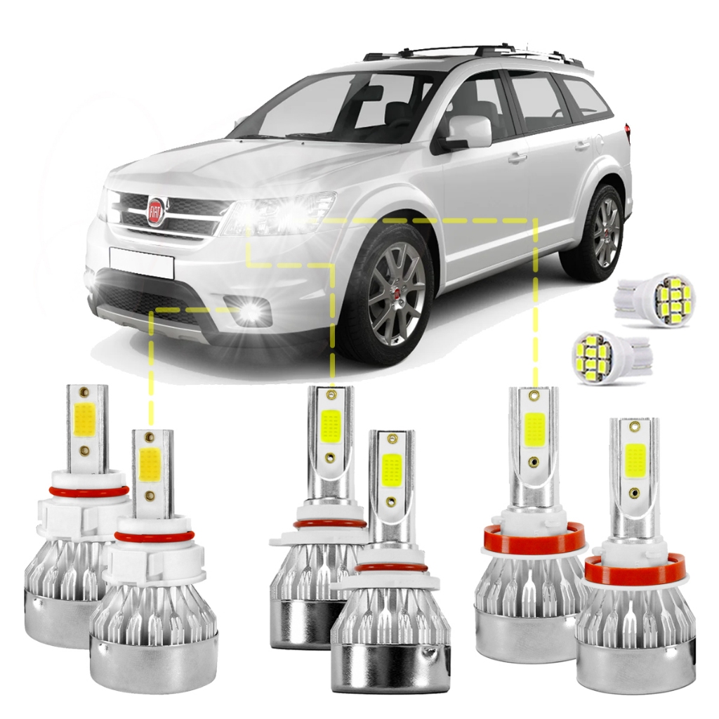Kit Ultra Led Fiat Freemont 2010 2011 2012 2013 Completo Alto Baixa Milha sem Erro no Painel em Oferta na Shopee