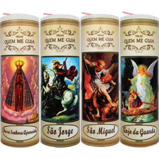 20 Velas Votiva 7 Dias 260g Imagem Oração Revenda Atacado em Oferta na Shopee