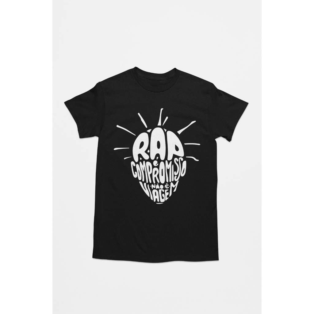 Camiseta Rap É Compromisso 100% Algodão Camisa Sabotage Rap Nacional Brasileiro Style