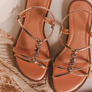 Sandália Feminina Gaia  Rasteirinha Musa Fashion Estilosa Confortável Modinha Adulto Envio Imediato