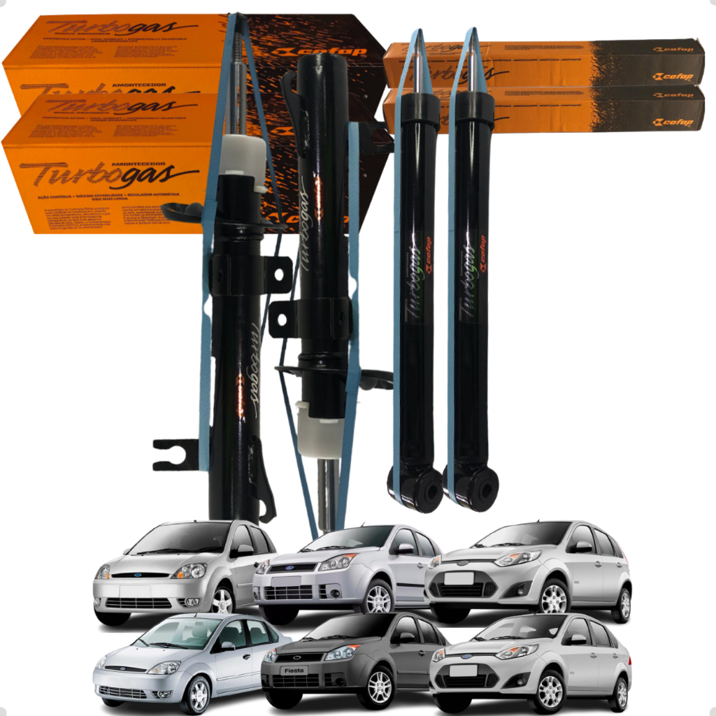 Kit 4 Amortecedores Traseiro E Dianteiro Original Cofap Ford Fiesta