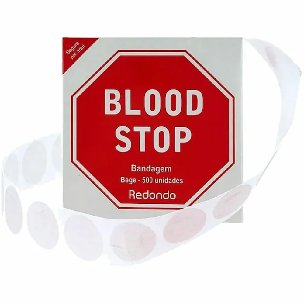 Curativo Bandagem Blood Stop Redondo Pacote Com 500 Unidades