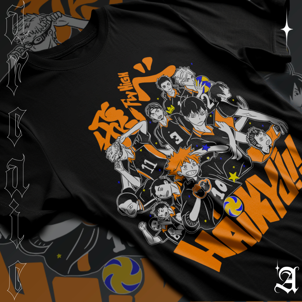 Camisa Básica Camiseta Haikyu Anime Haikyu!! Volei Manga Fly High  Teen Unissex - Arcaic