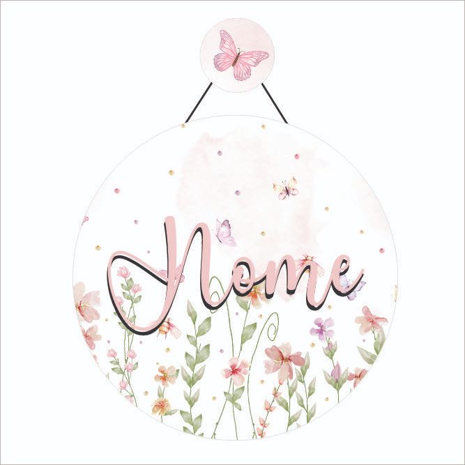 Enfeite Porta Maternidade Floral Com Nome - Guirlanda Personalizada com Nome Bebê em Oferta na Shopee