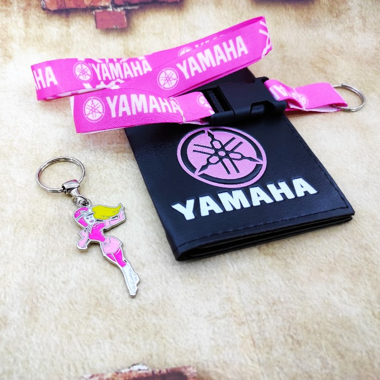 Yamaha Rosa de Menina Kit Porta Documentos Preto com Rosa + Cordão Rosa Chaveiro em Oferta na Shopee