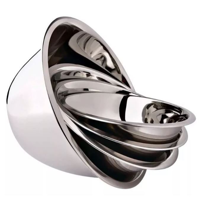 Tigela Bowl Inox Saladeira Com 5 Pecas
