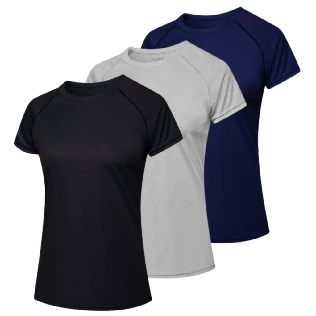 Kit 3 Camisetas Dry Fit Feminina Academia Treino Anti Odor Blusa em Oferta na Shopee