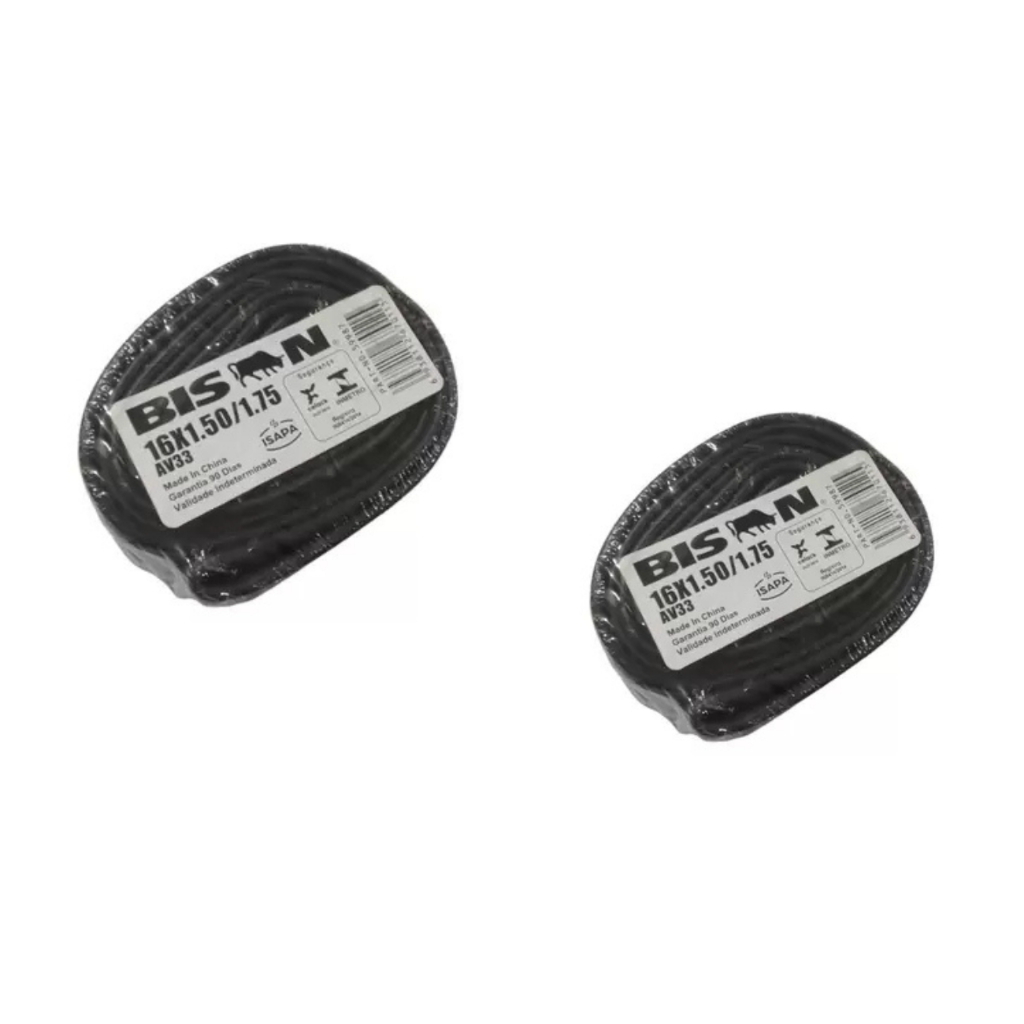 PAR CAMARA 26 X 1.95 / 2.125 Balão SCHRADER Bico Grosso A/V 33MM - (2 Unid BISON)
