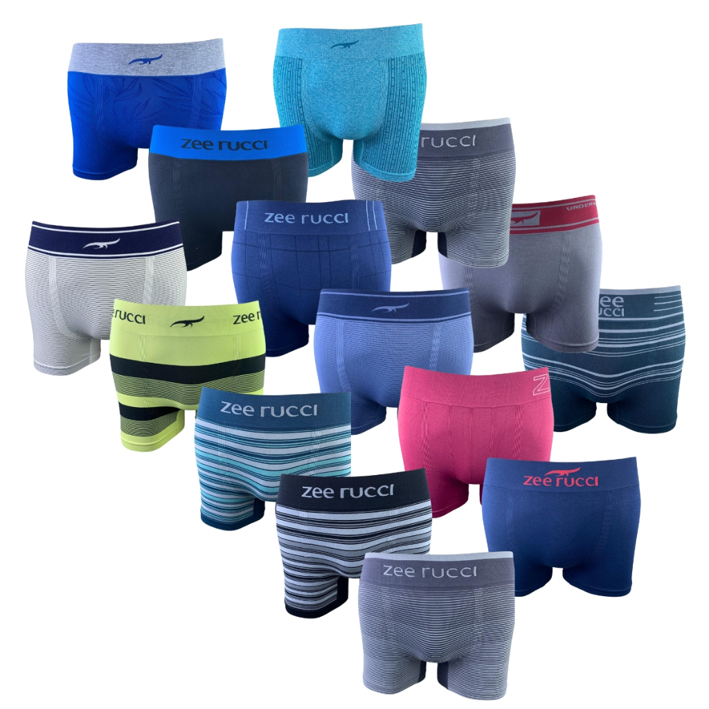 Cueca Boxer Masculina Zee Rucci Sem Costura Microfibra Cores Sortidas Confortável