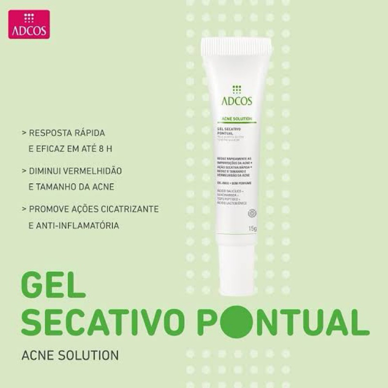 Acne Solution Gel Secativo Pontual para Acne 15g Adcos