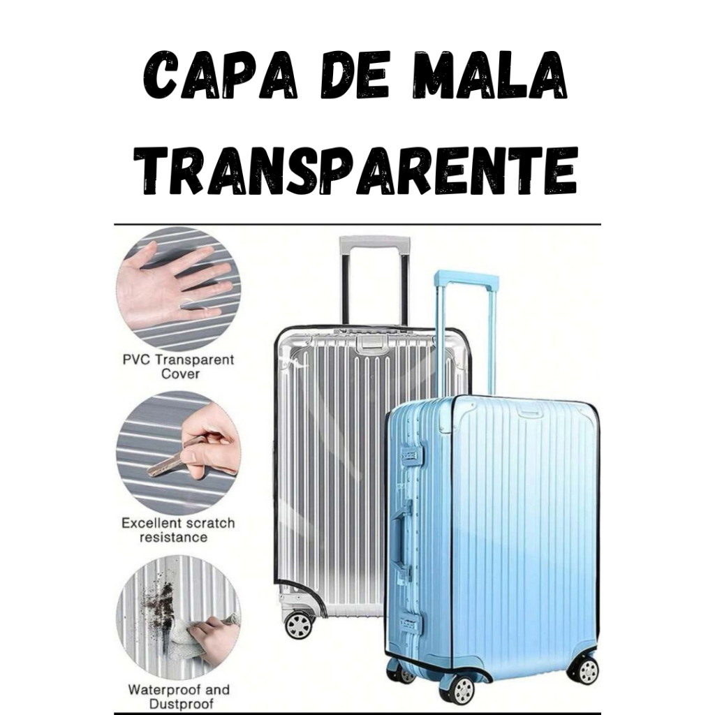 Imagem Capa De Mala Transparente Para Cobrir Mala De Envio