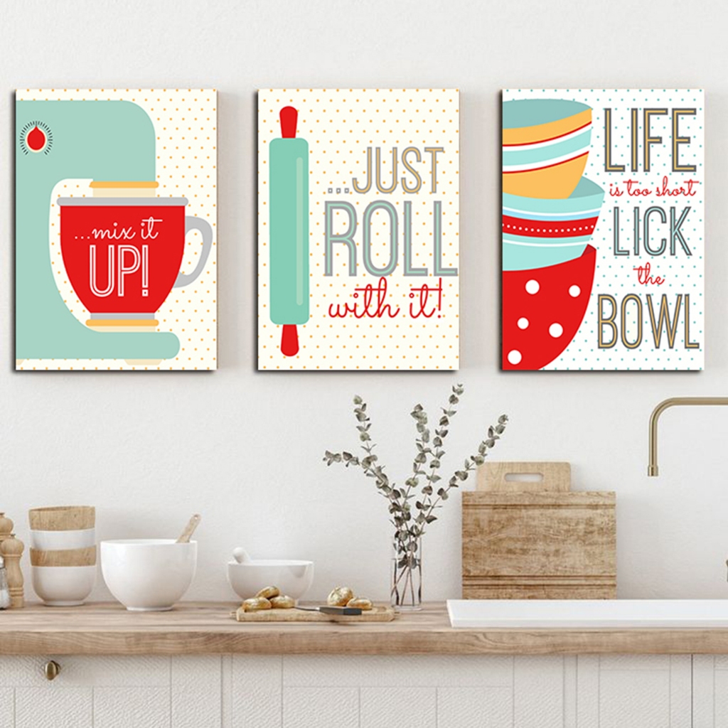 kit de quadros bonitos para cozinha- estilo americano - frases - batedeira vermelha - 3 PLacas MDF 20x30cm