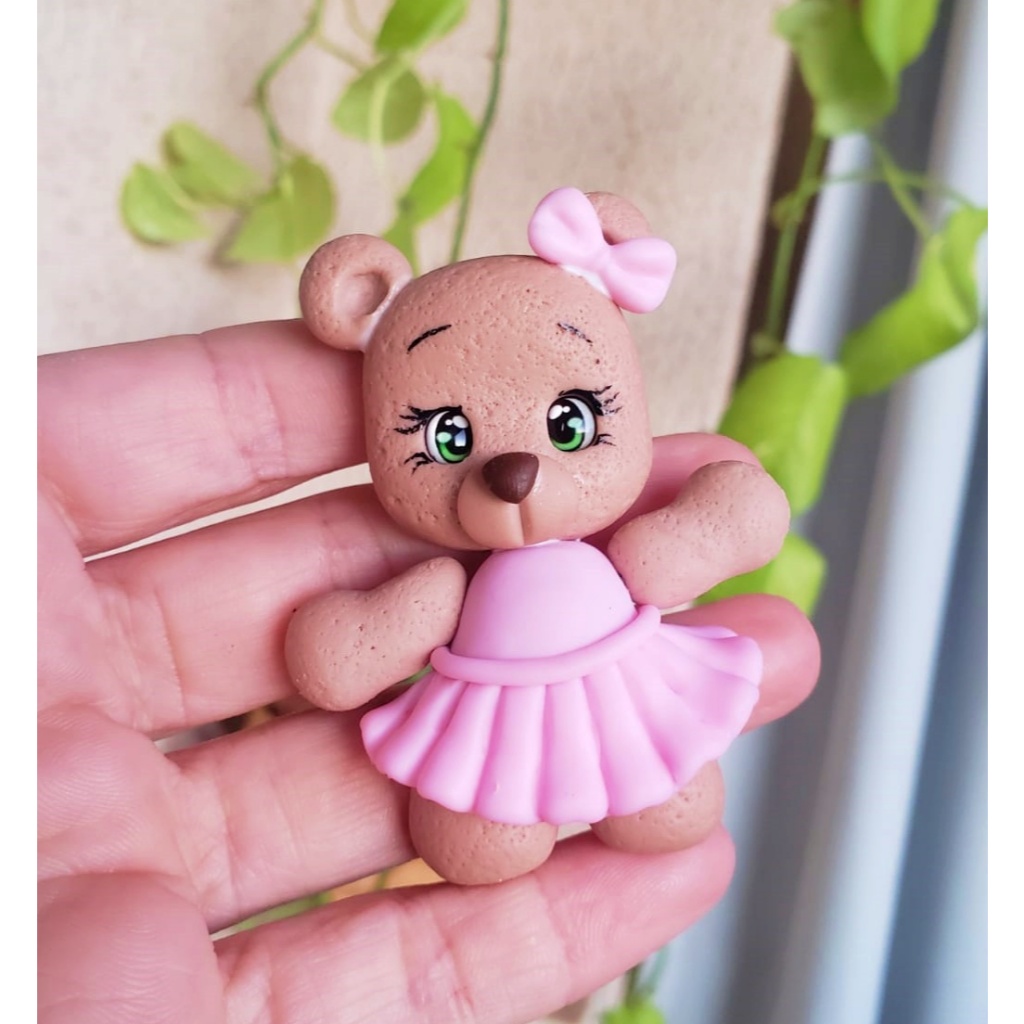 Kit 5 Apliques Ursinha  bailarina Ursa de biscuit ballet balé ursa bailarina biscuit