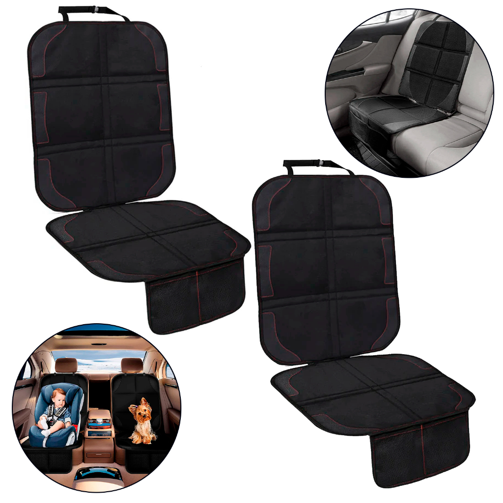 Kit 2 Capa Banco Protetora Suporte Proteção Assento Com Bolso Automóvel Universal Bebê Conforto