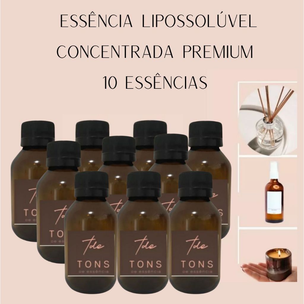 Essência concentrada 100ml- 10 unidades lipossoluvel velas aromatizador difusor