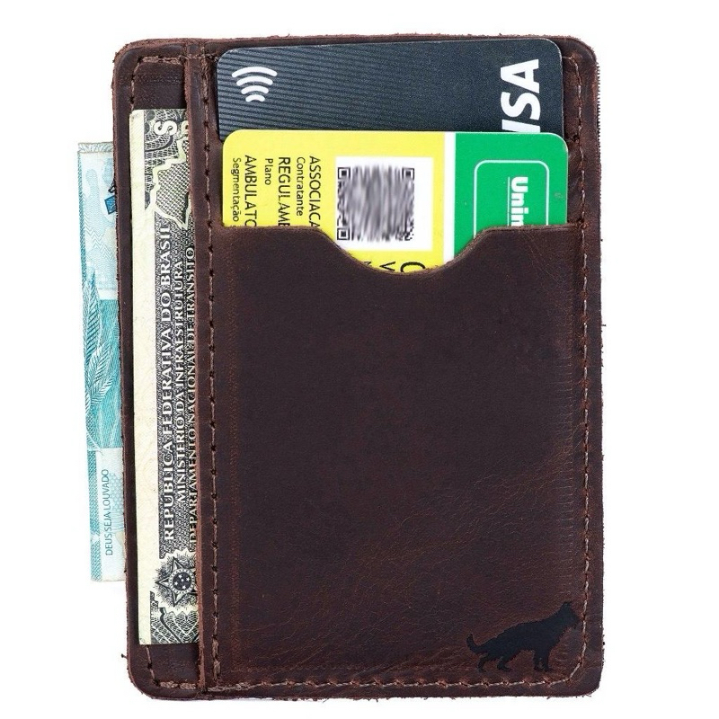 Porta Cartão Carteira Masculina Pequena Couro Legitimo Compacta Cnh Cedula em Oferta na Shopee