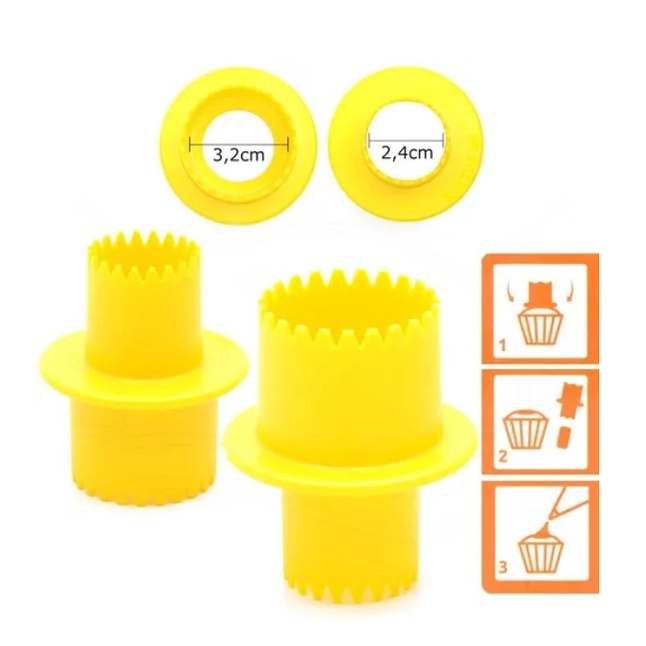 Detalhes do Cortador Furador De Cupcake Para Rechear Mufin Mini Bolo Perfurador Tira Miolo Confeitaria Blue Star