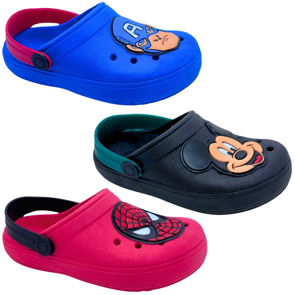 Babuche Croc Infantil Masculino Papete Meninos Escolar Personagens