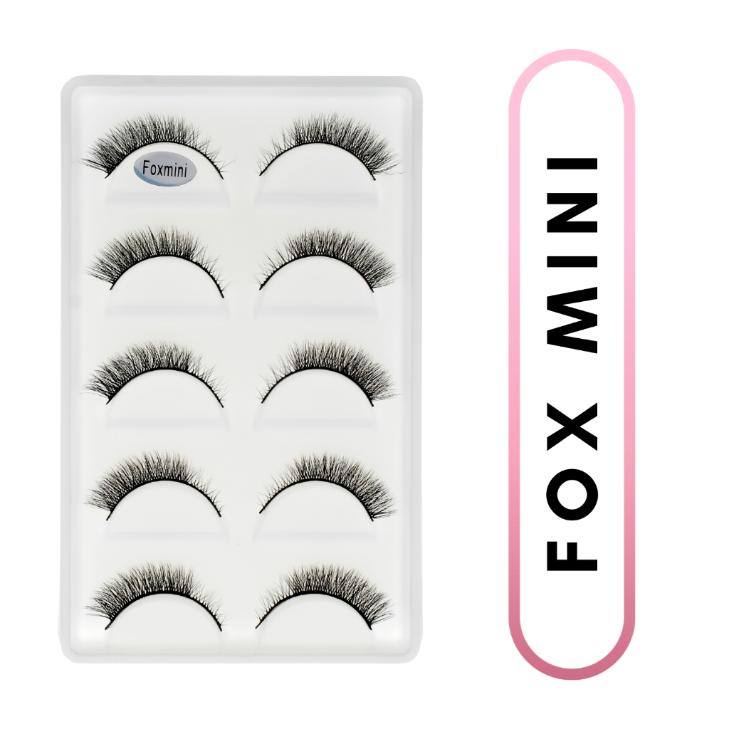 cartela 5 PARES CÍLIOS POSTIÇOS 3D naturais FOX MINI