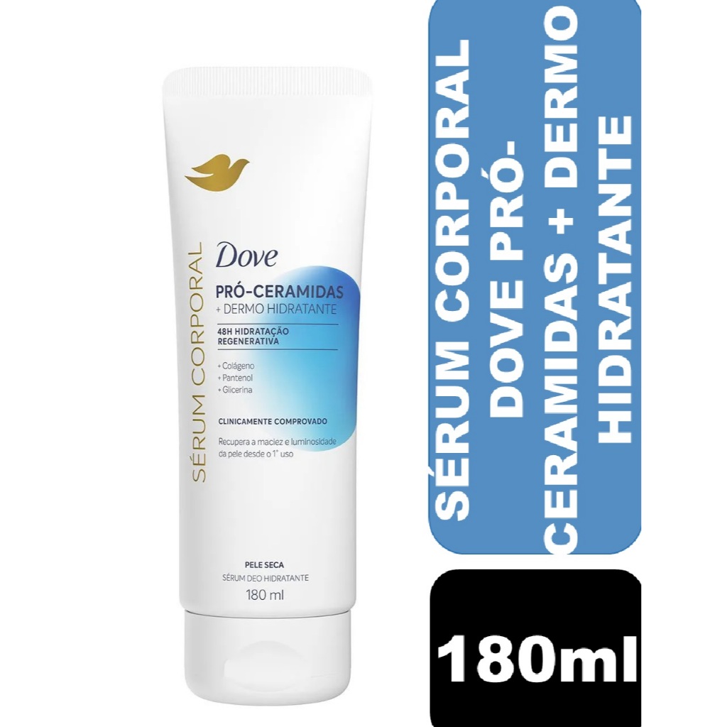 Sérum Hidratante Corporal Dove Pró-Ceramidas + Dermo Hidratante 180ml em Oferta na Shopee
