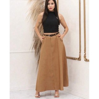 Saia Longa Feminina Alfaiataria Moda Evangélica Casual Básica Inverno Cintura Alta Elegante Tendência em Oferta na Shopee