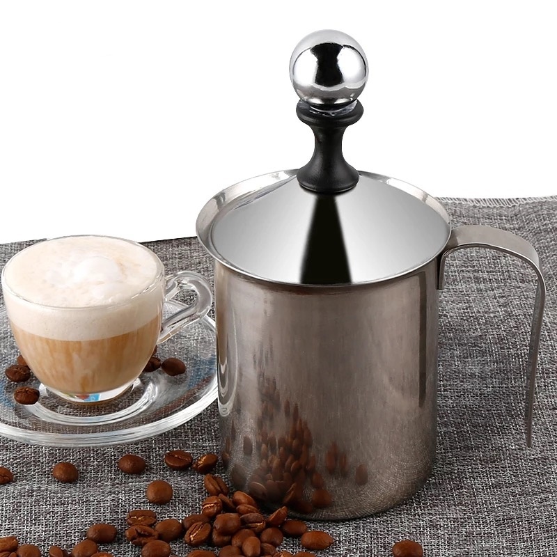 Cremeira Manual Em Aço Inox Espumador De Leite Multiuso