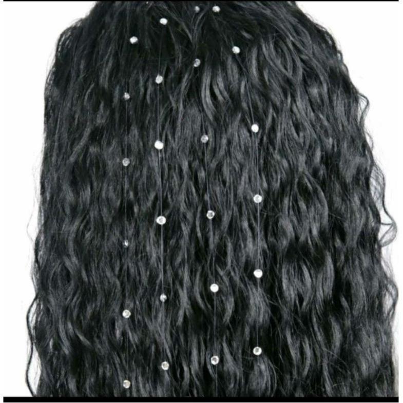 Cristal Para Cabelo Fio Brilho Strass Comprido Acessório Mola