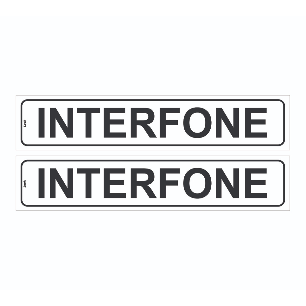 Kit 2 Placas Aviso para Identificação Interfone Portaria Toque Botão PS