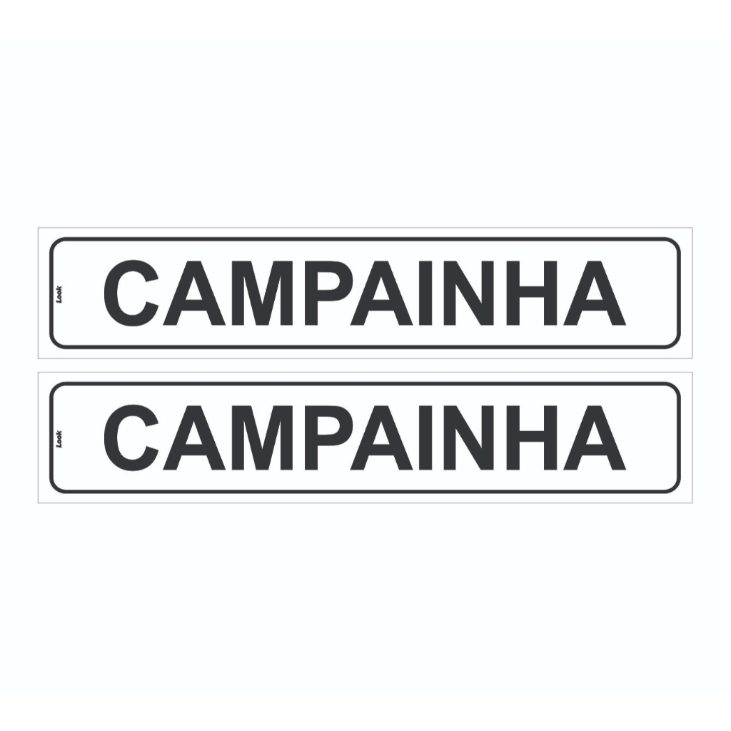 Kit 2 Placas Aviso sineta campana sininho Identificação local da Campainha ps