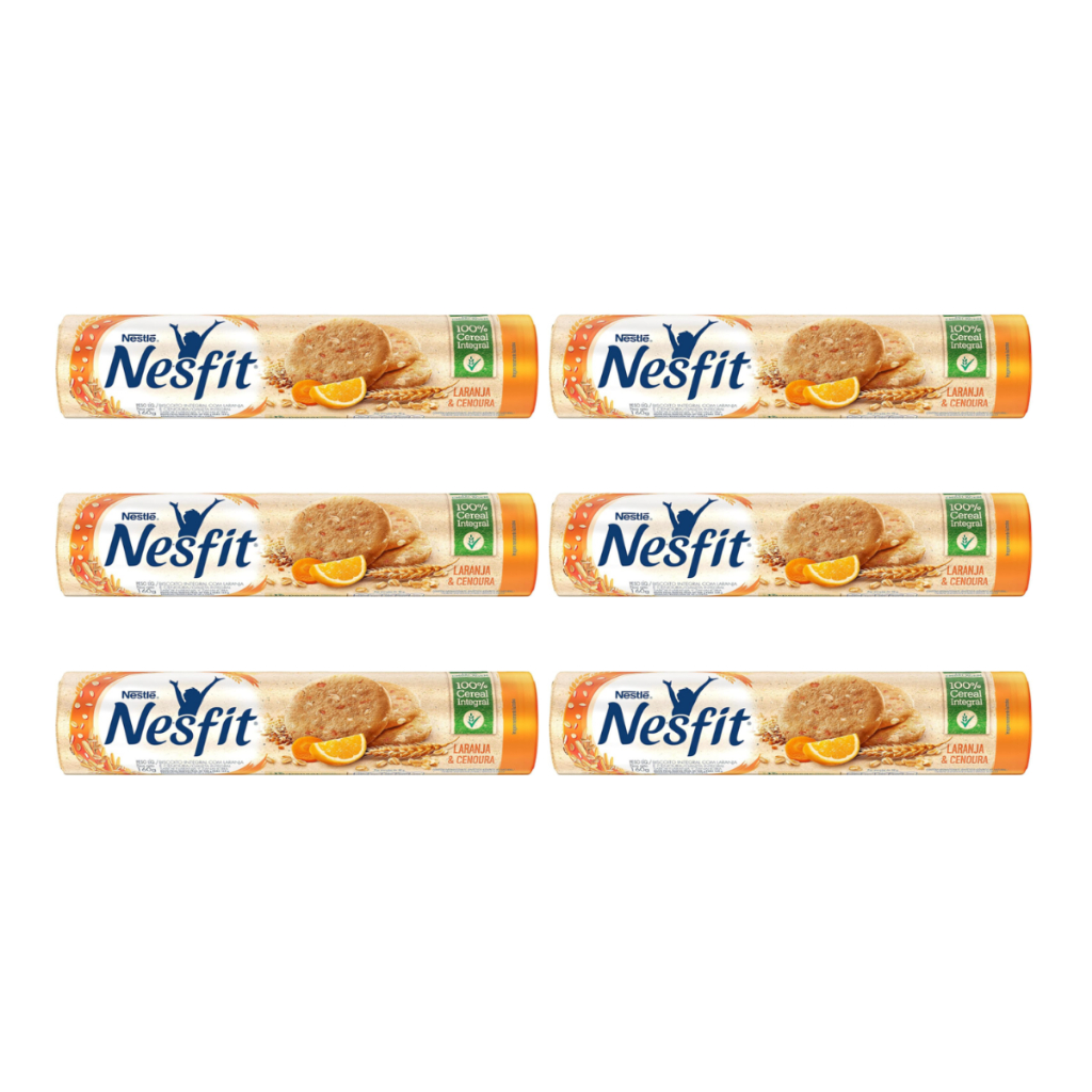 Kit C/6 Biscoito Nesfit Laranja E Cenoura 160g